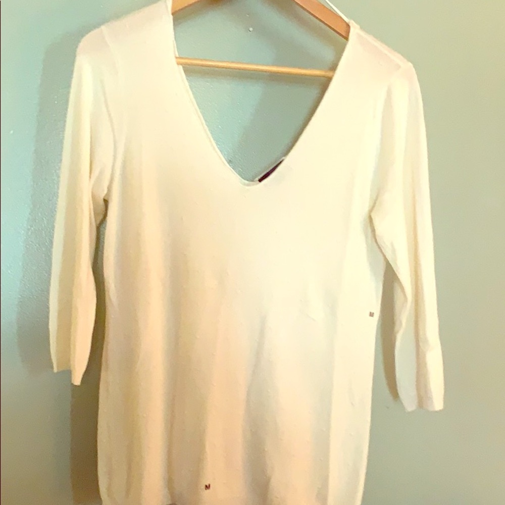 White limited soft v neck sweater new